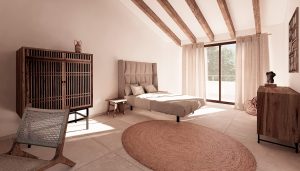 Villa en Llenes - dormitorio con gran ventanal